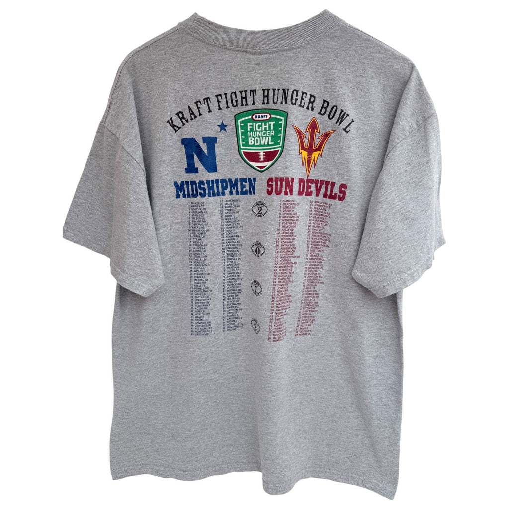 2012 Kraft Fight Hunger Bowl Navy vs ASU T Shirt Mens XL Gray Football Tee
