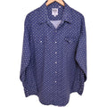 ELY Cattleman Men's Blue Snap-Front Striped Plaid Button-Up — front view
