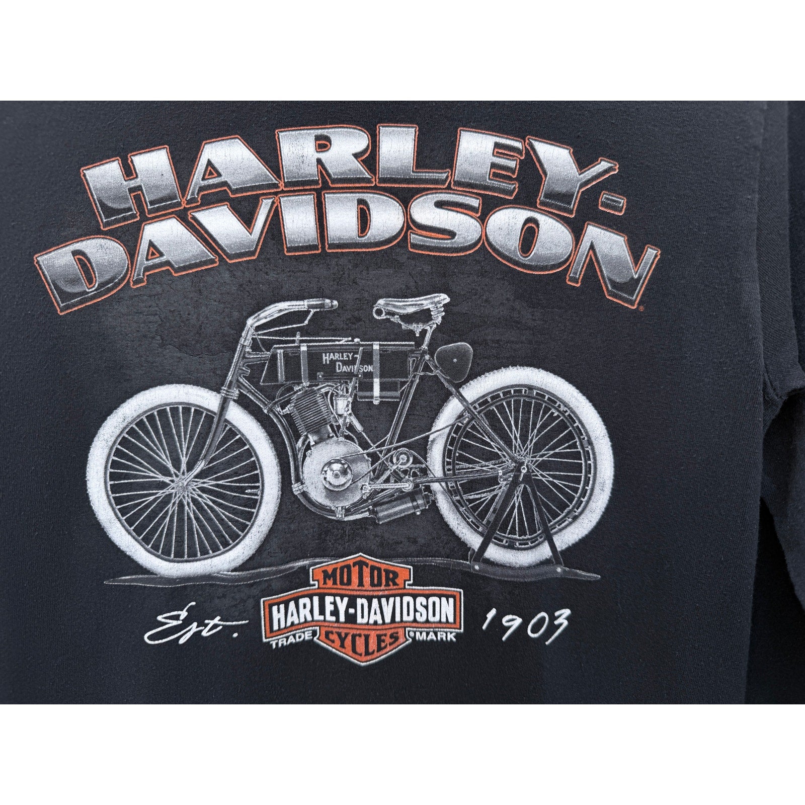 Harley Davidson Long Sleeve Shirt Mens Small Black Motorcycle Graphic Tee