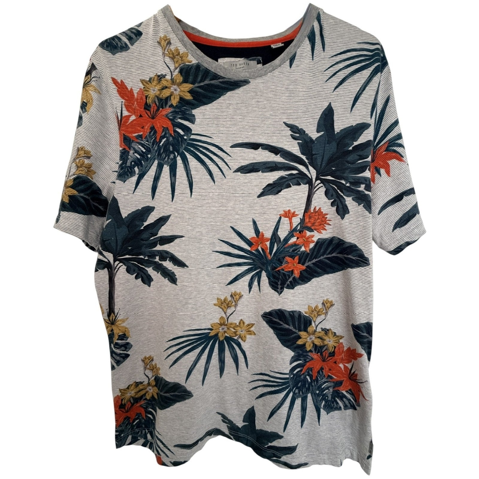 Ted Baker London Mens Size 4 Tropical Floral Cotton T-Shirt