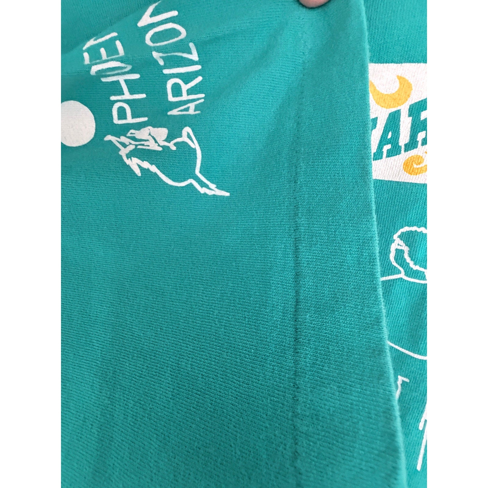 Vintage Marlys Phoenix Arizona Single Stitch TShirt Mens XL Teal Bar Graphic USA