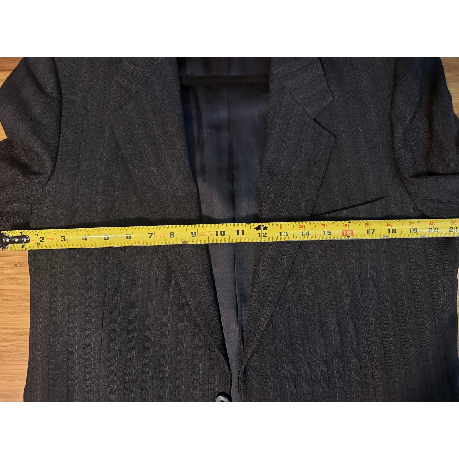 Yves Saint Laurent Mens Blazer Jacket Gray Pinstripe Made In France Vintage 40R