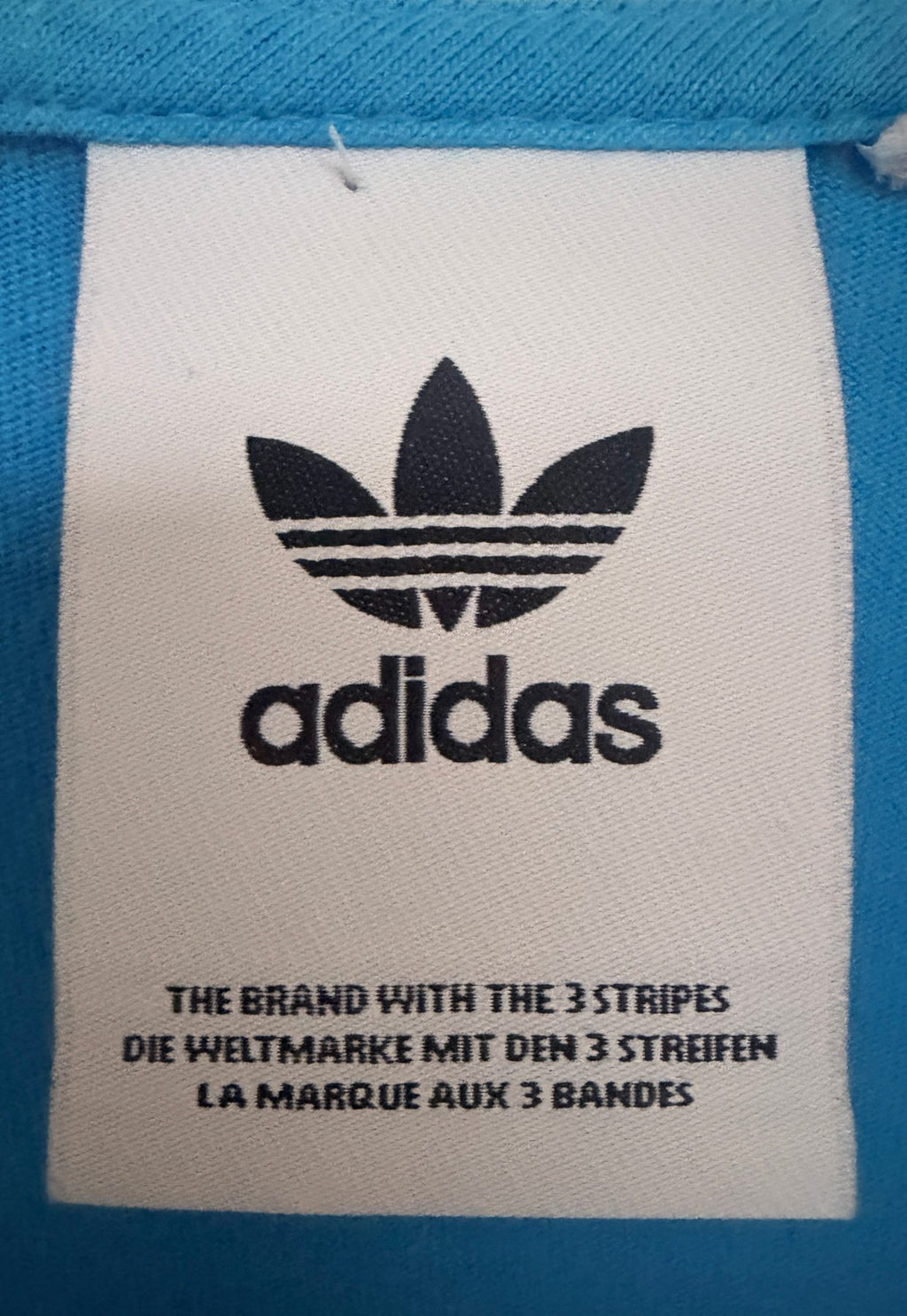 adidas Men's Blue Rugby Raglan T-Shirt — brand label