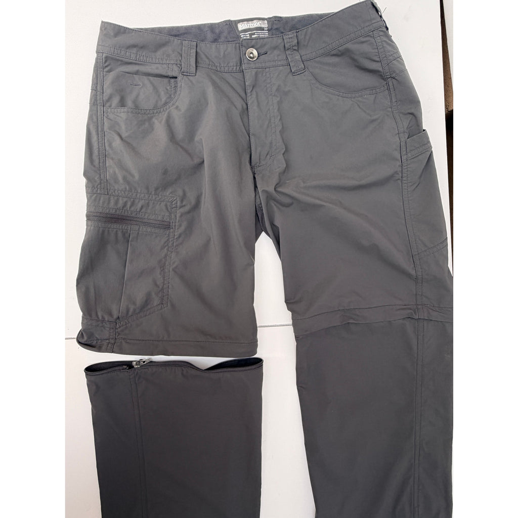 Marmot Convertible Hiking Pants Mens 32 Gray Zip Off Outdoor
