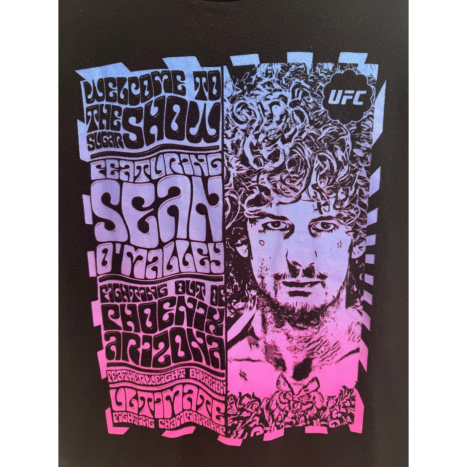 UFC Sean OMalley T Shirt Mens Medium Black Sugar Sean Graphic Tee MMA