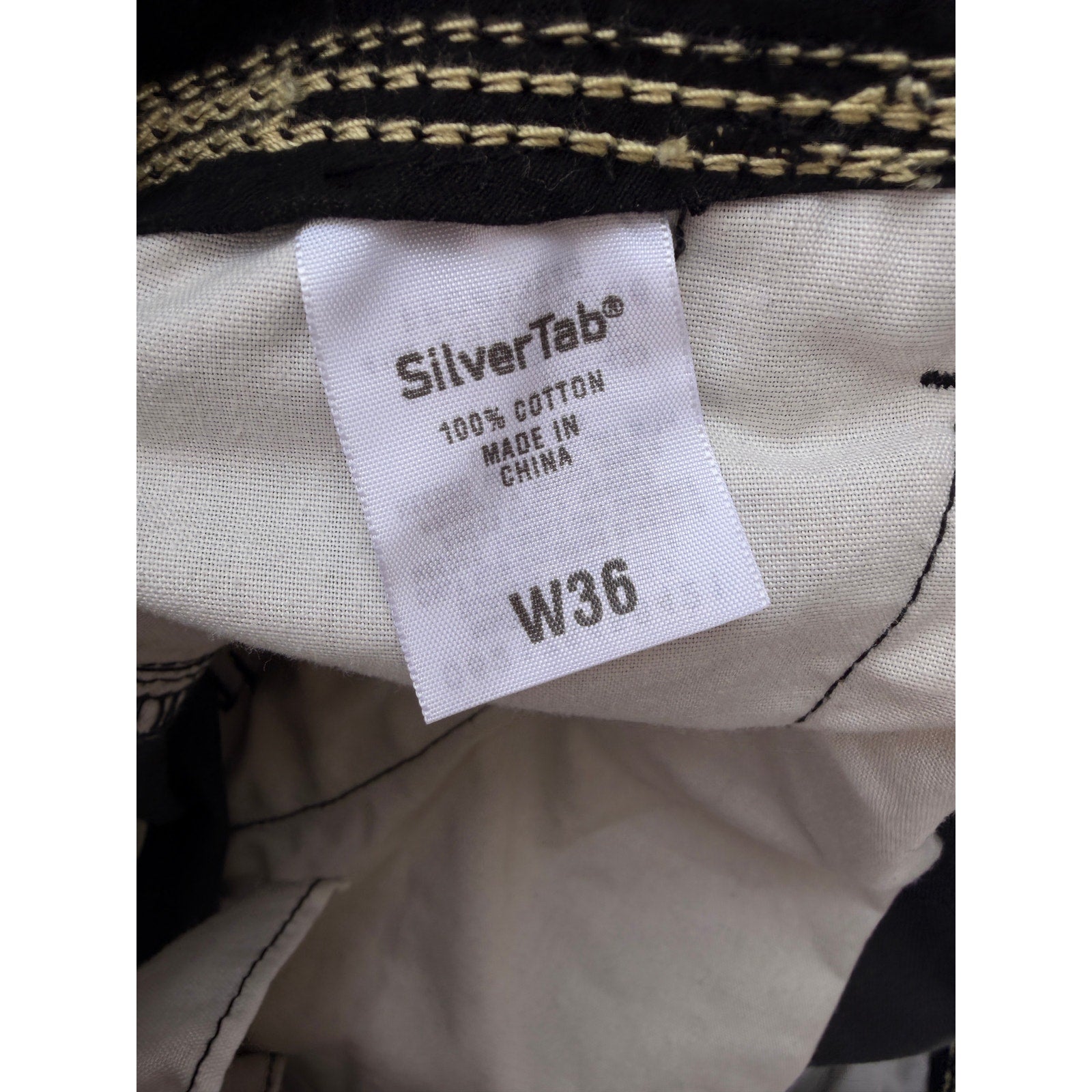 Silver Tab Cargo Shorts Mens 36 Black Houndstooth Utility Streetwear