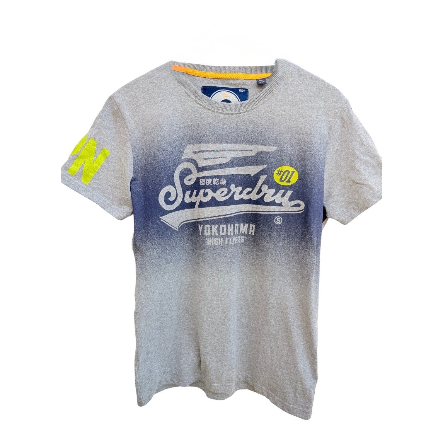 Superdry Yokohama High Flyers Graphic T Shirt Mens Small Gray Short Sleeve Tee
