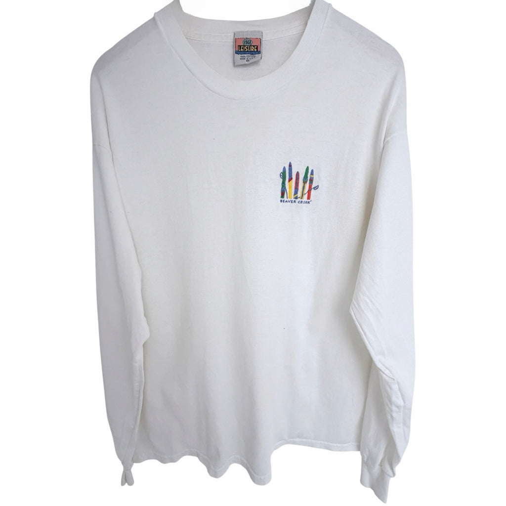 SGI Leisure Beaver Creek Long Sleeve T Shirt Mens XL White Made USA