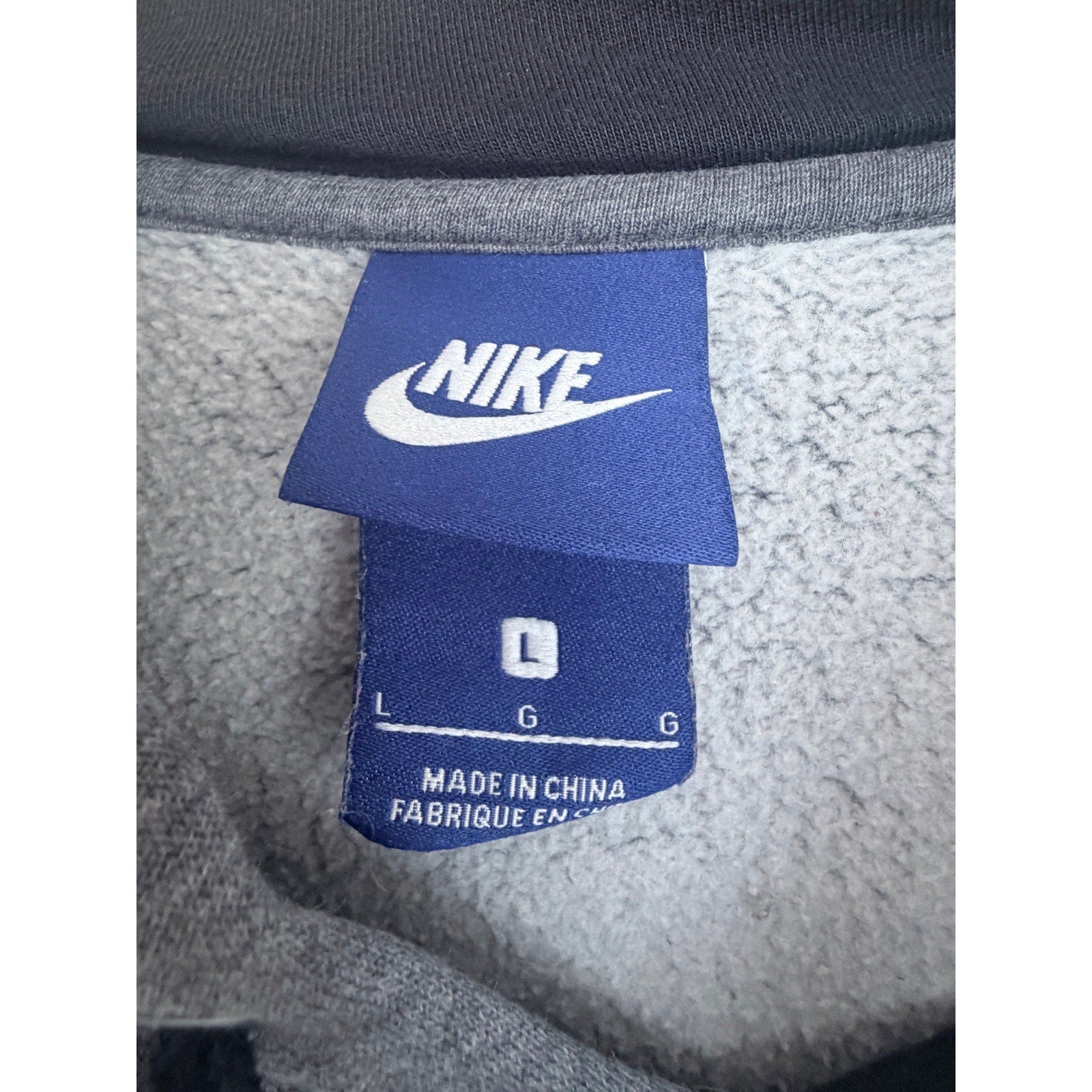 Nike Hoodie Mens Large Gray Pullover Swoosh Sweatshirt
