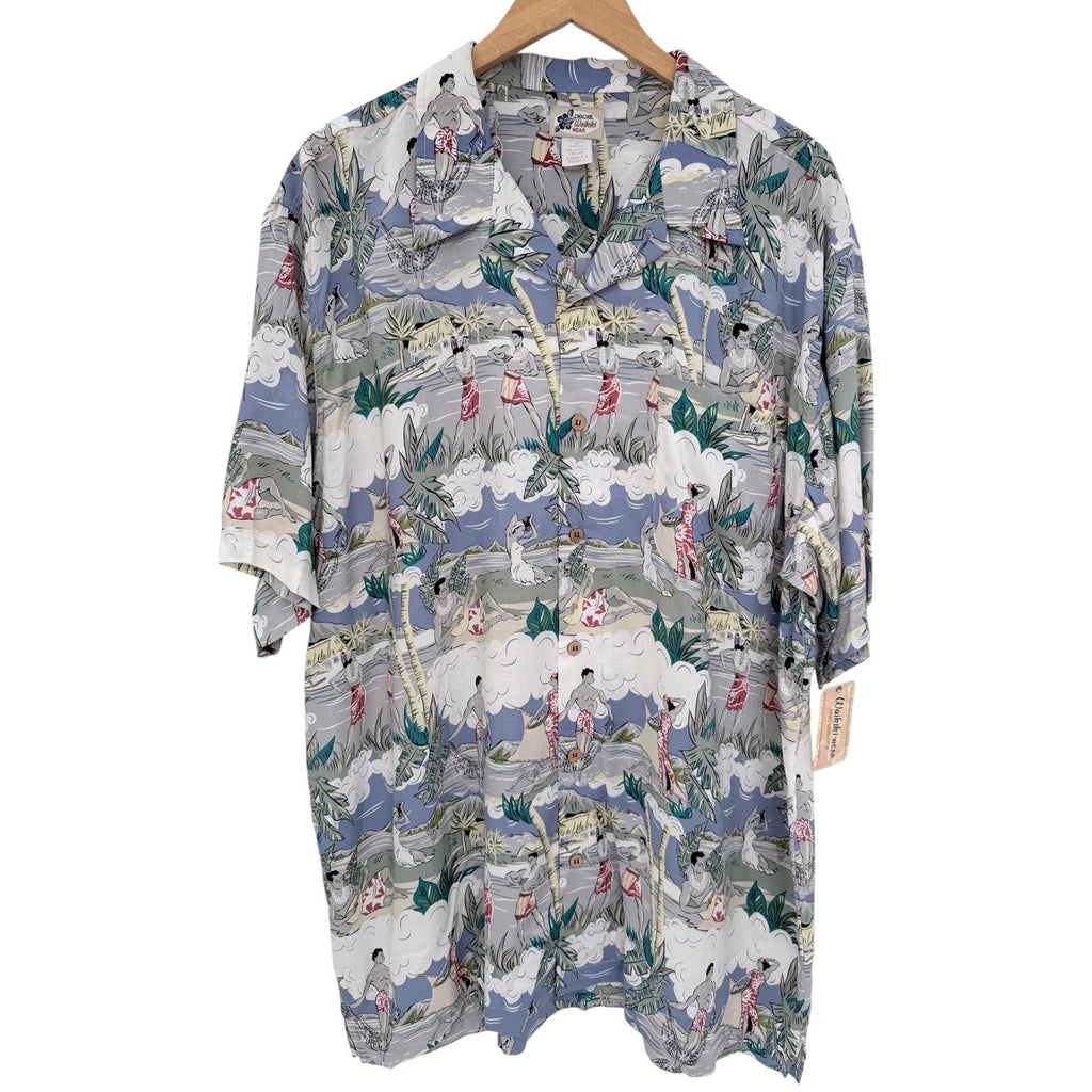 Cherokee Waikiki Wear Hawaiian Shirt Mens XL Rayon Surf Beach Button Up