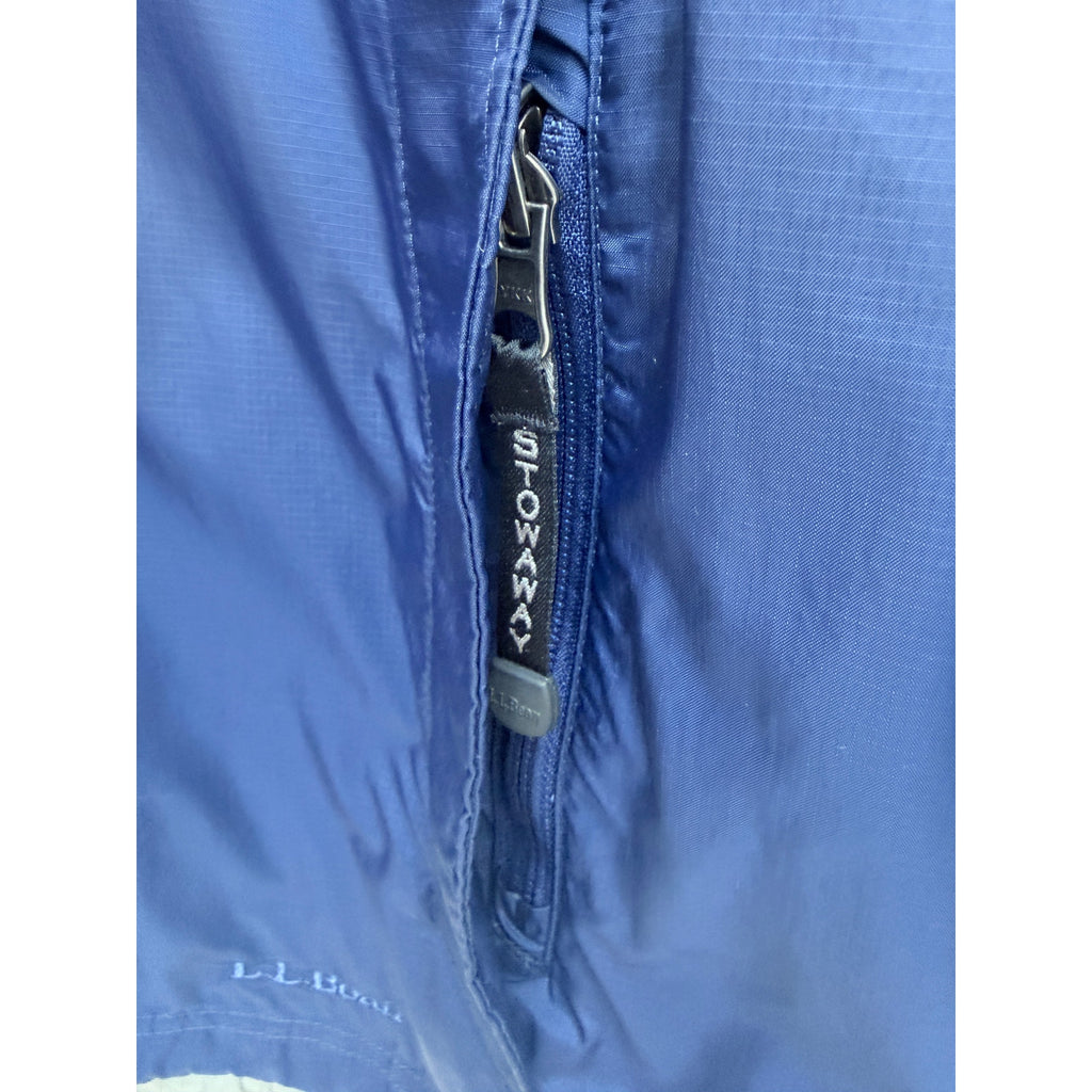 L.L. Bean Pullover Jacket Mens Medium Blue 1/4 Zip Nylon Lightweight Outdoor