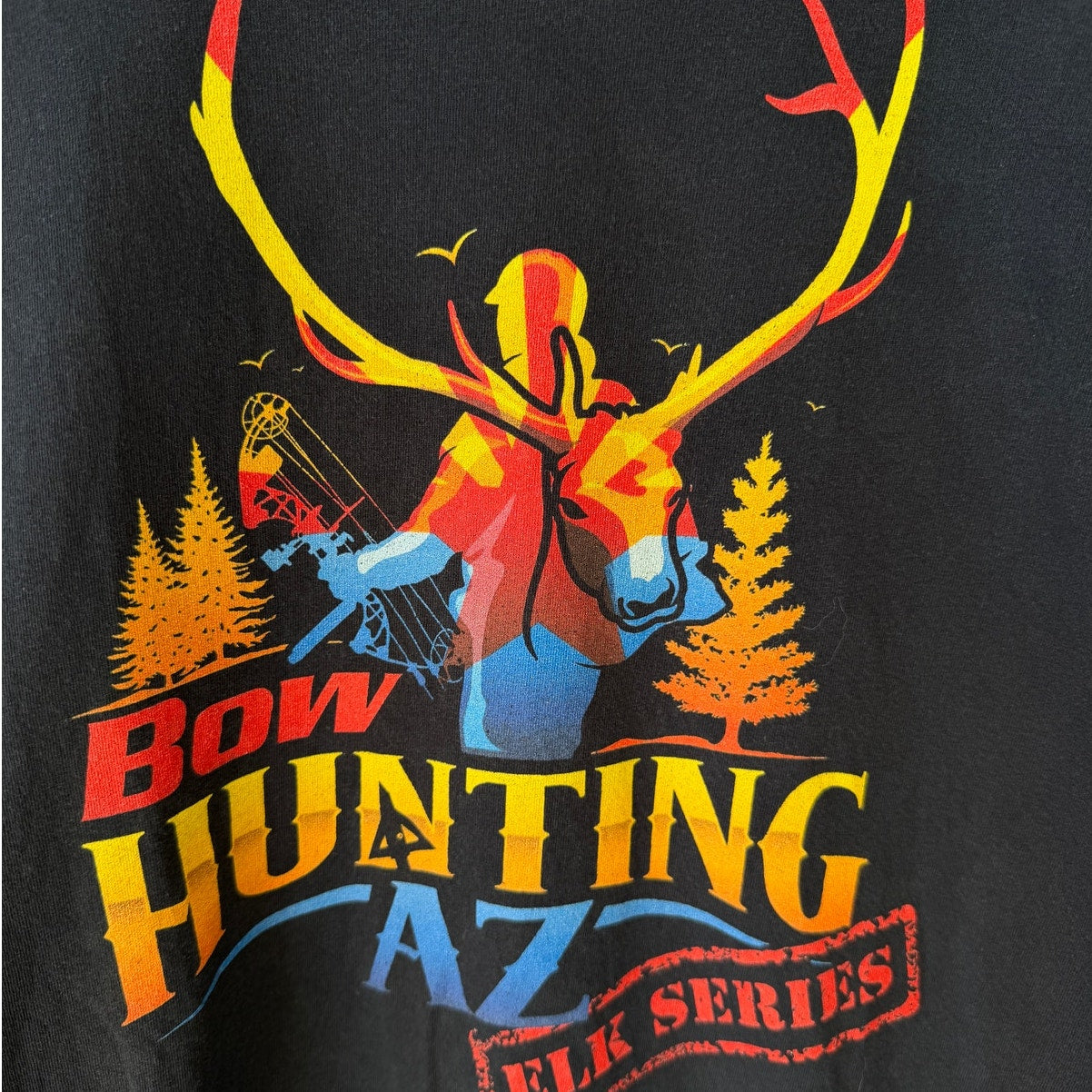 Bow Hunting AZ Elk Series T-Shirt Mens XL Black Graphic Outdoor Tee