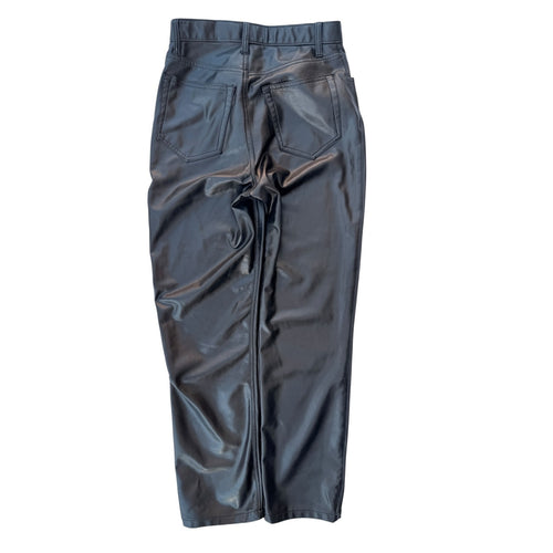 Abercrombie & Fitch Faux Leather Pants Womens 27 Black High Waist Straight Leg