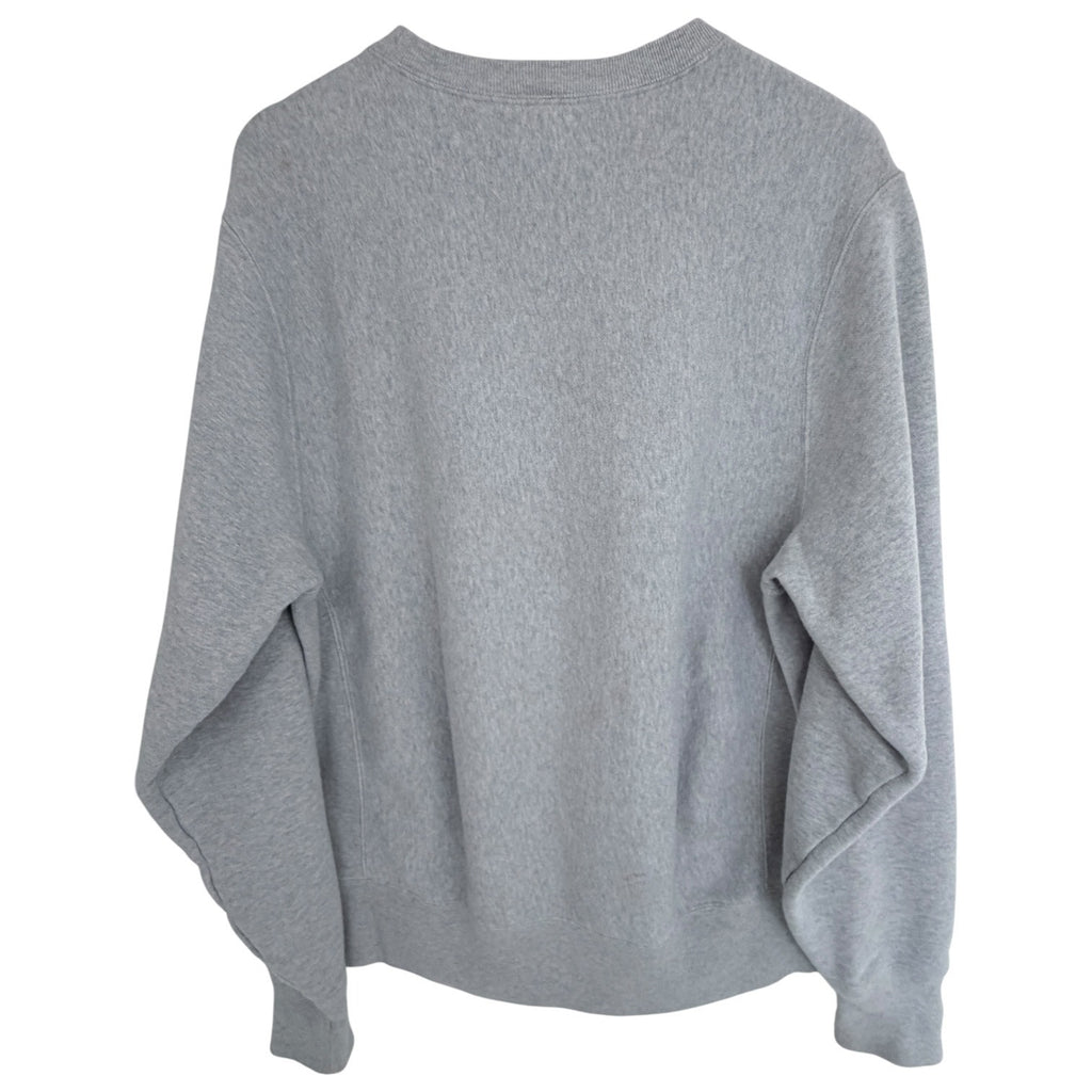 Champion Reverse Weave Crewneck Sweatshirt Mens Medium Gray Plaid Logo