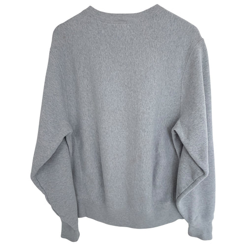 Champion Reverse Weave Crewneck Sweatshirt Mens Medium Gray Plaid Logo