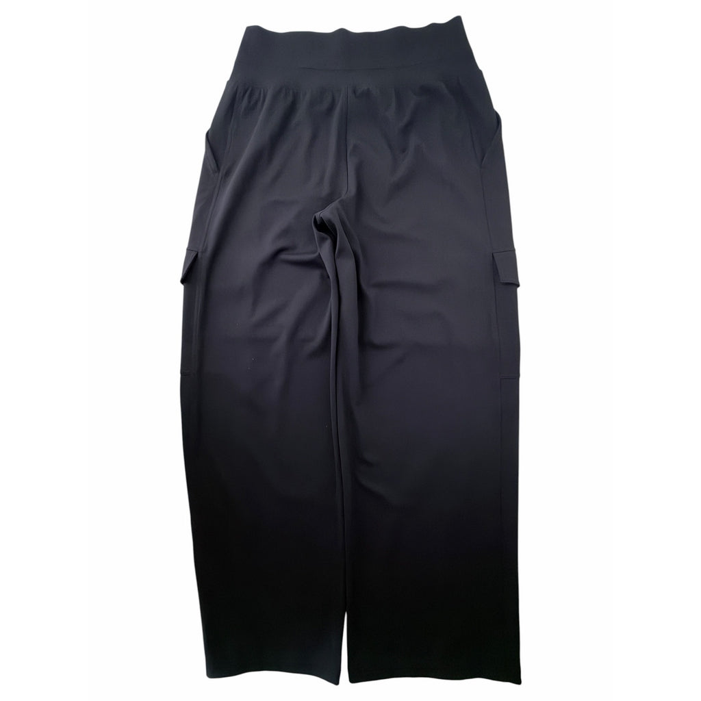 Athleta Black Wide Leg Cargo Pants Womens Medium Pull On Travel Casual