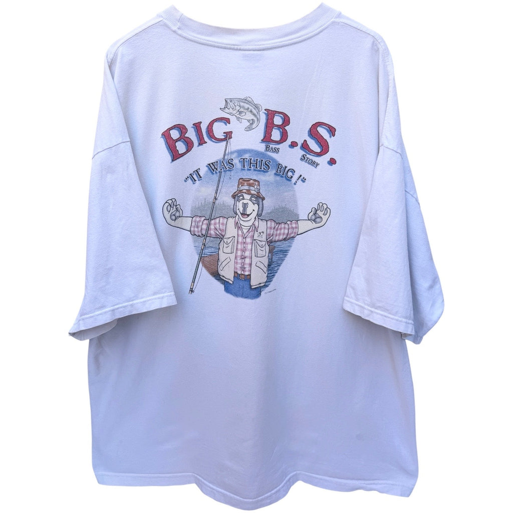 Big Dogs Graphic T Shirt Mens 3XL Beige Fishing Humor Vintage Style Tee