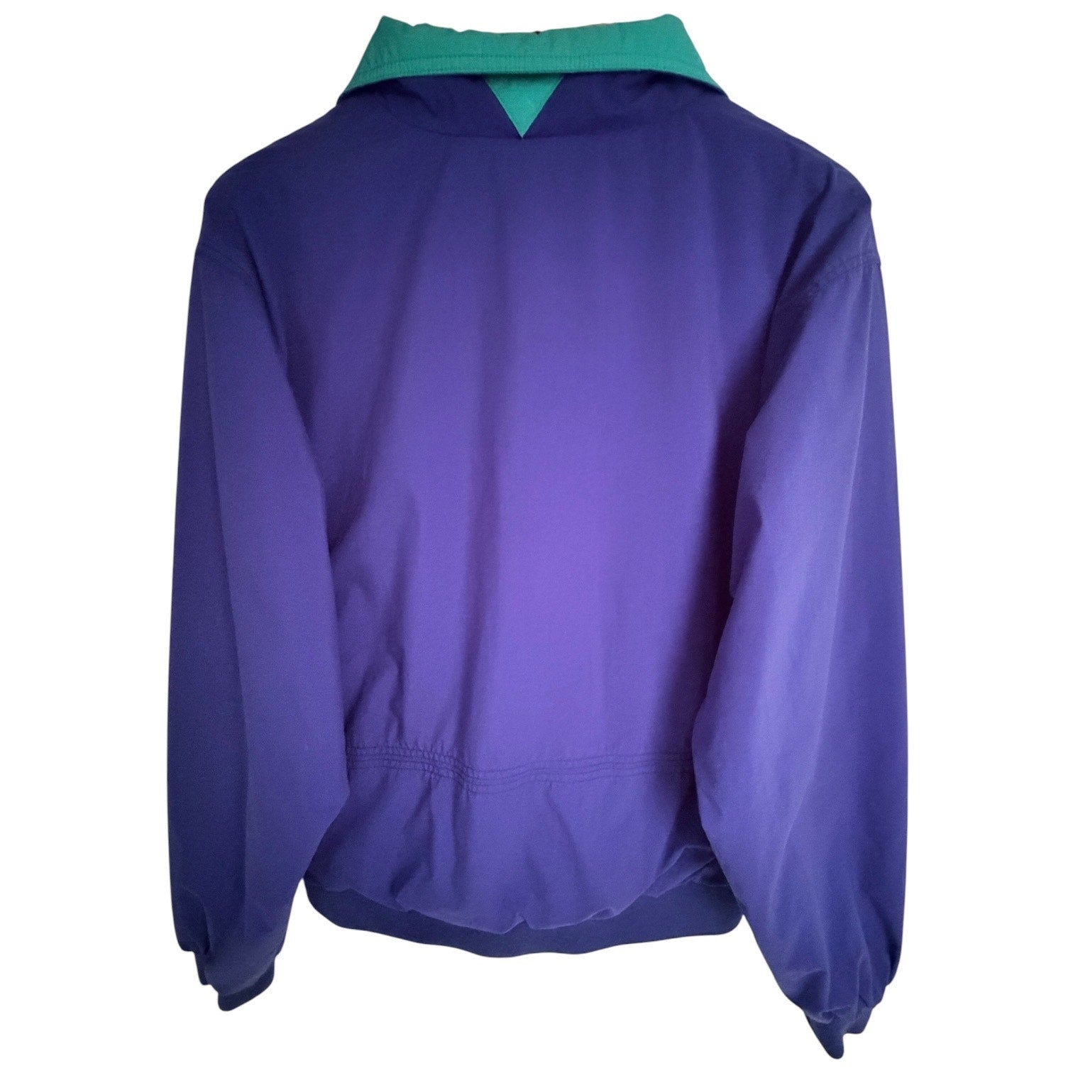 Eddie Bauer Full Zip Windbreaker Jacket Blue Green Mens M