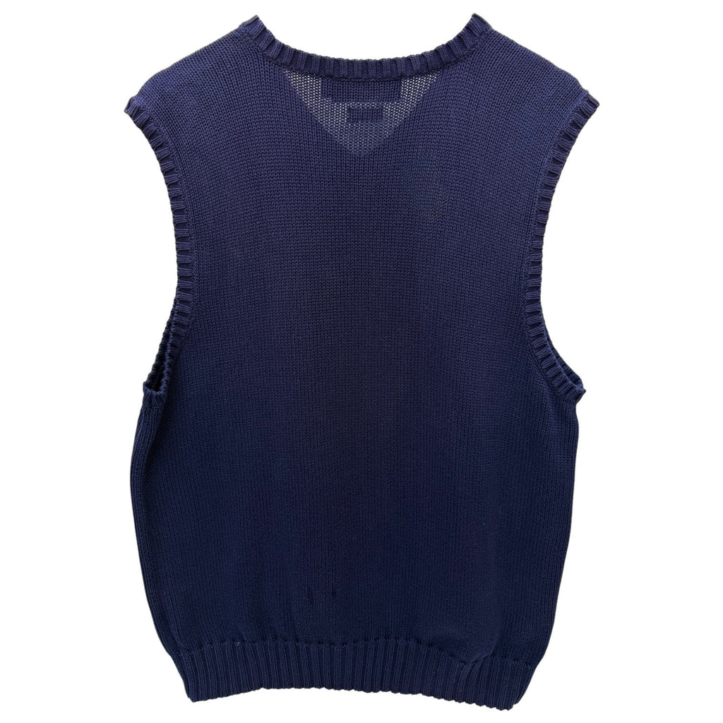 Polo Ralph Lauren Sweater Vest Mens Large Navy Knit V Neck Pony Logo Preppy