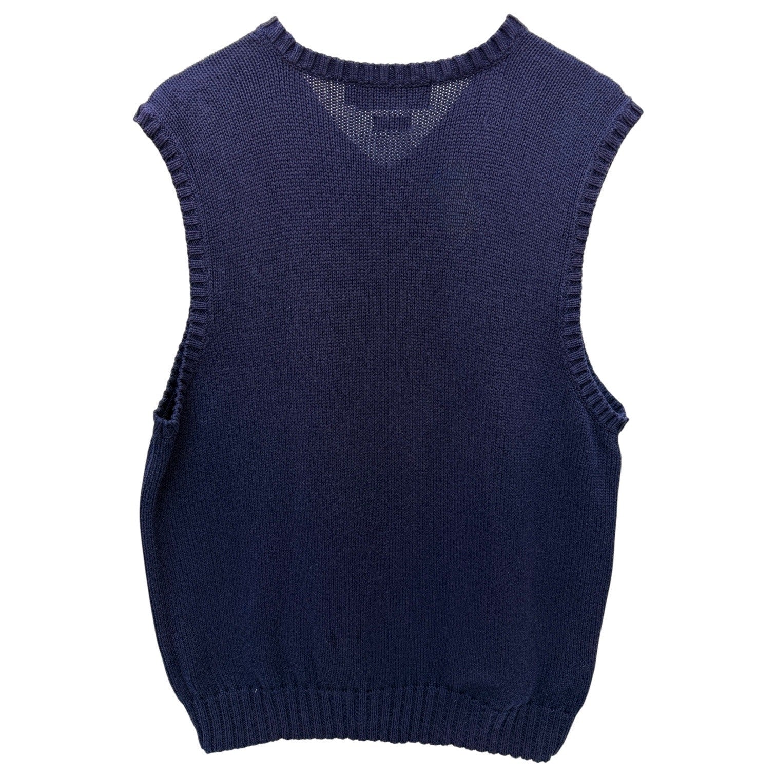 Polo Ralph Lauren Sweater Vest Mens Large Navy Knit V Neck Pony Logo Preppy