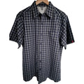 The North Face Plaid Short Sleeve Button Up Shirt Mens Large Blue Gray
