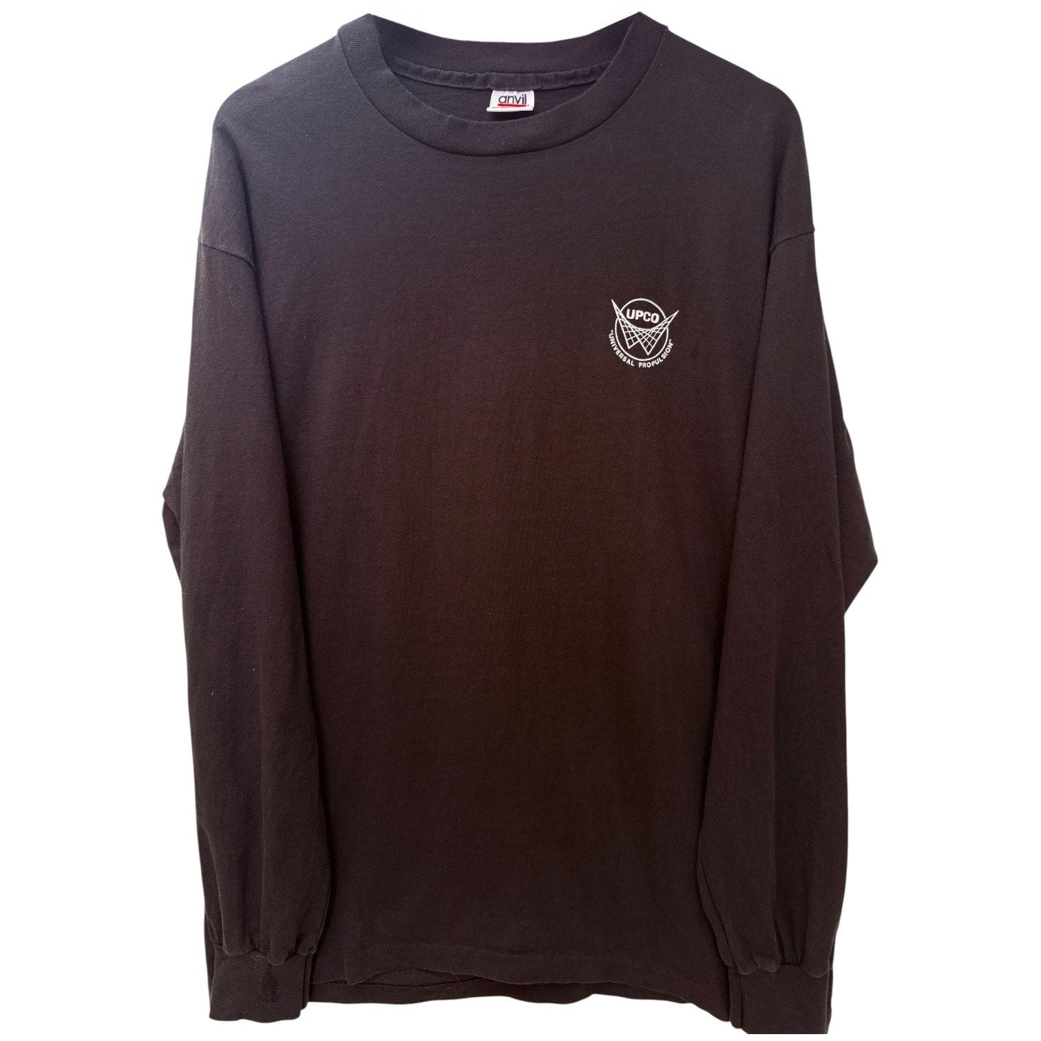 Vintage Anvil UPCO Jetpack Graphic Long Sleeve T Shirt Mens XL Black USA Made