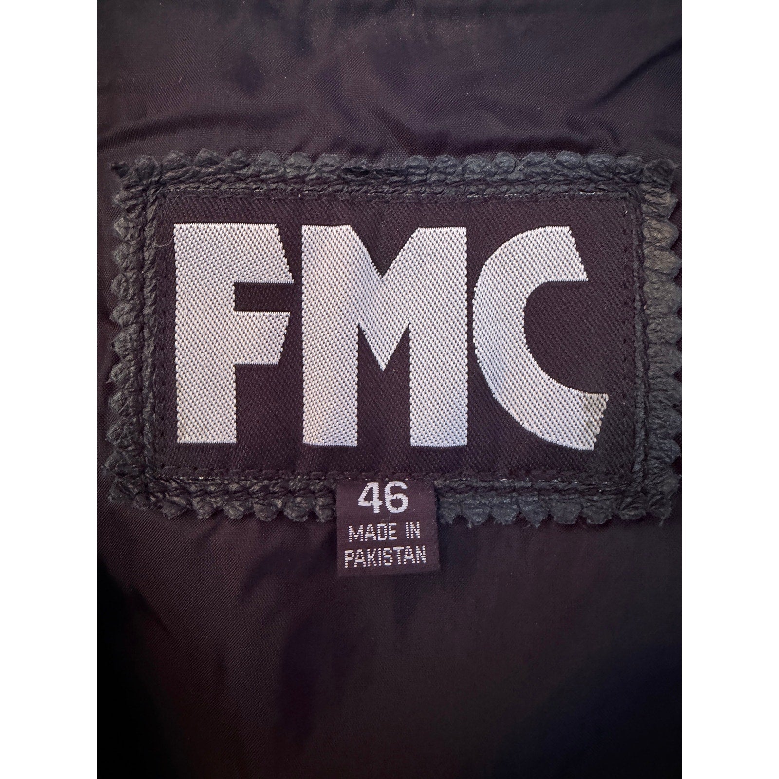 FMC Leather Vest Mens 46 Black Reno Nevada Biker Patch Motorcycle Vintage