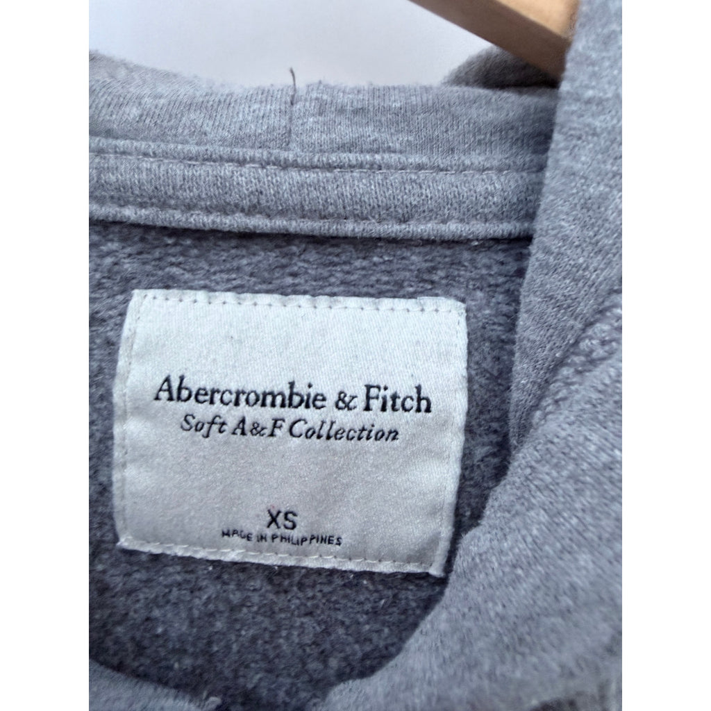 Abercrombie & Fitch Hoodie Womens XS Gray Full Zip Logo Sweatshirt Casual