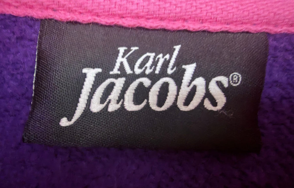 Karl Jacobs Men's Purple Colorblock Hooded Hoodie — brand label