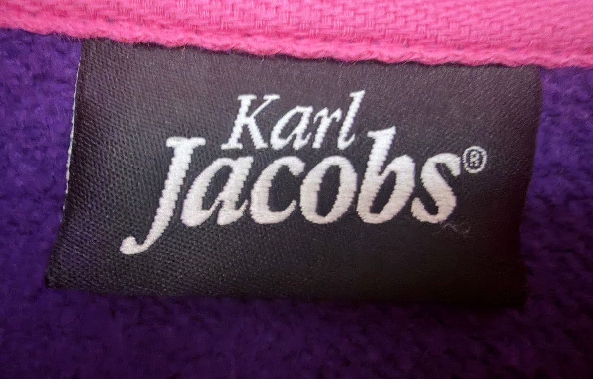 Karl Jacobs Men's Purple Colorblock Hooded Hoodie — brand label