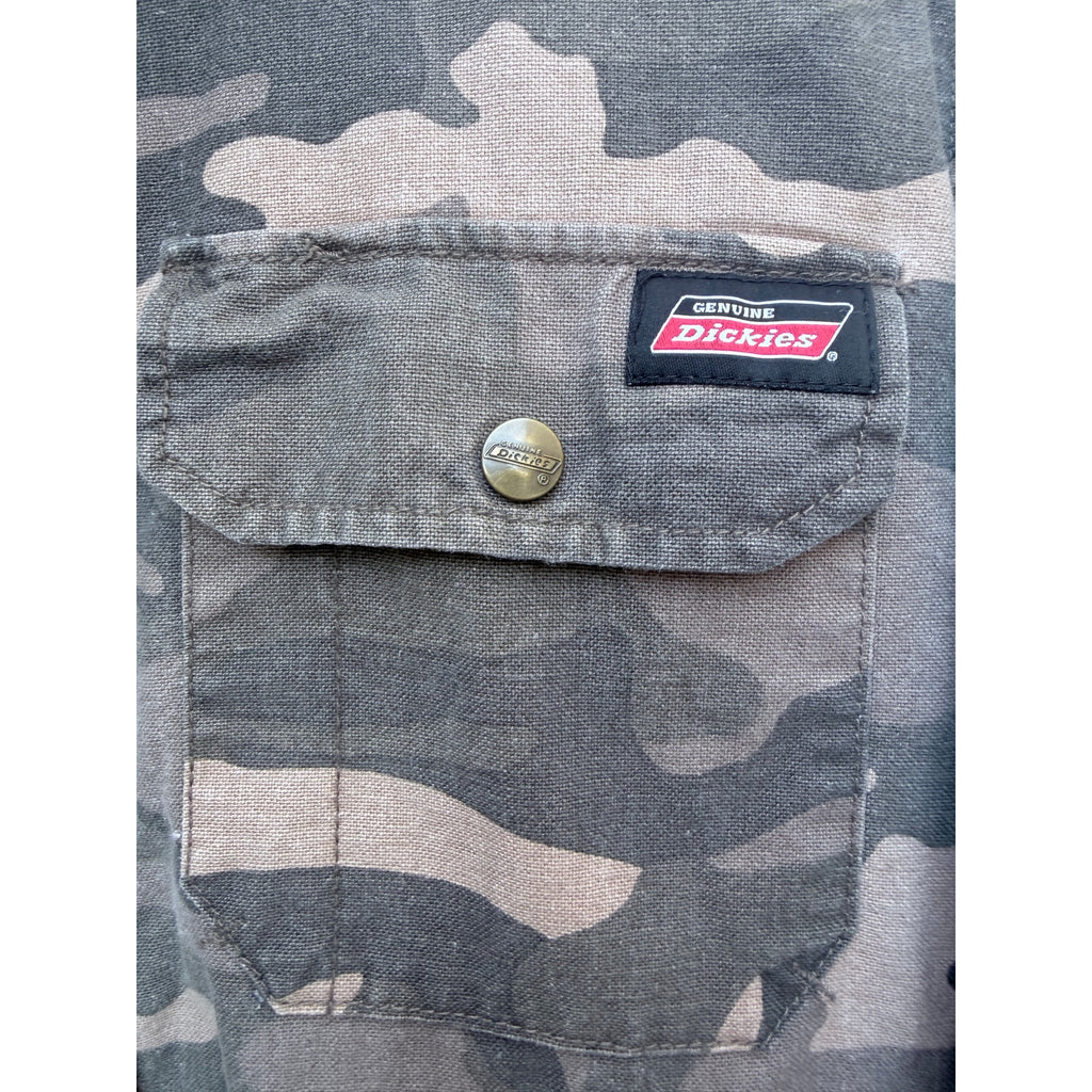 Dickies Camo Hooded Jacket Mens Small Quilted Lined Workwear Camouflage Coat