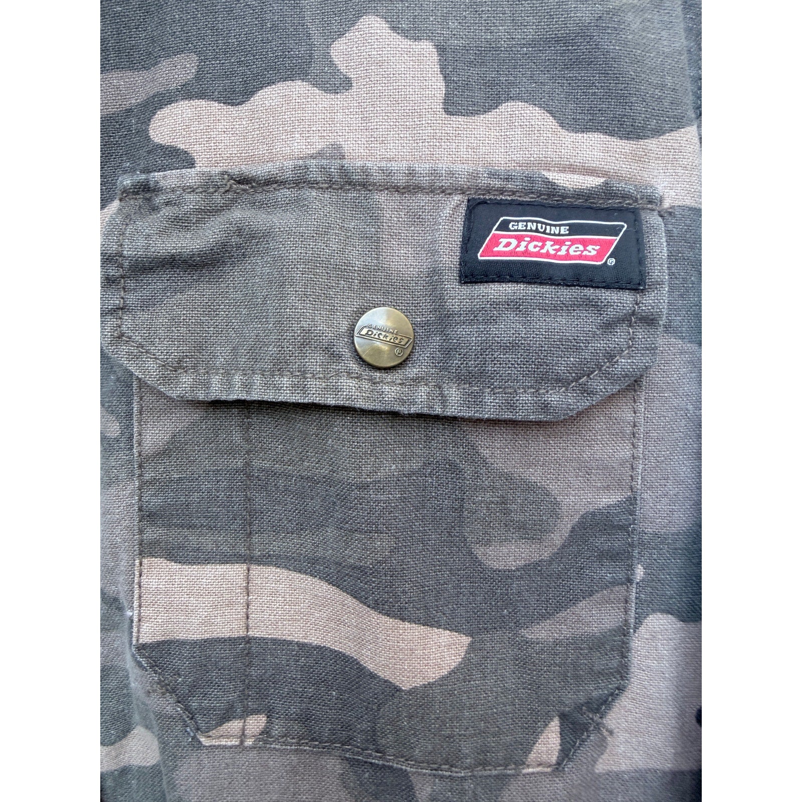 Dickies Camo Hooded Jacket Mens Small Quilted Lined Workwear Camouflage Coat
