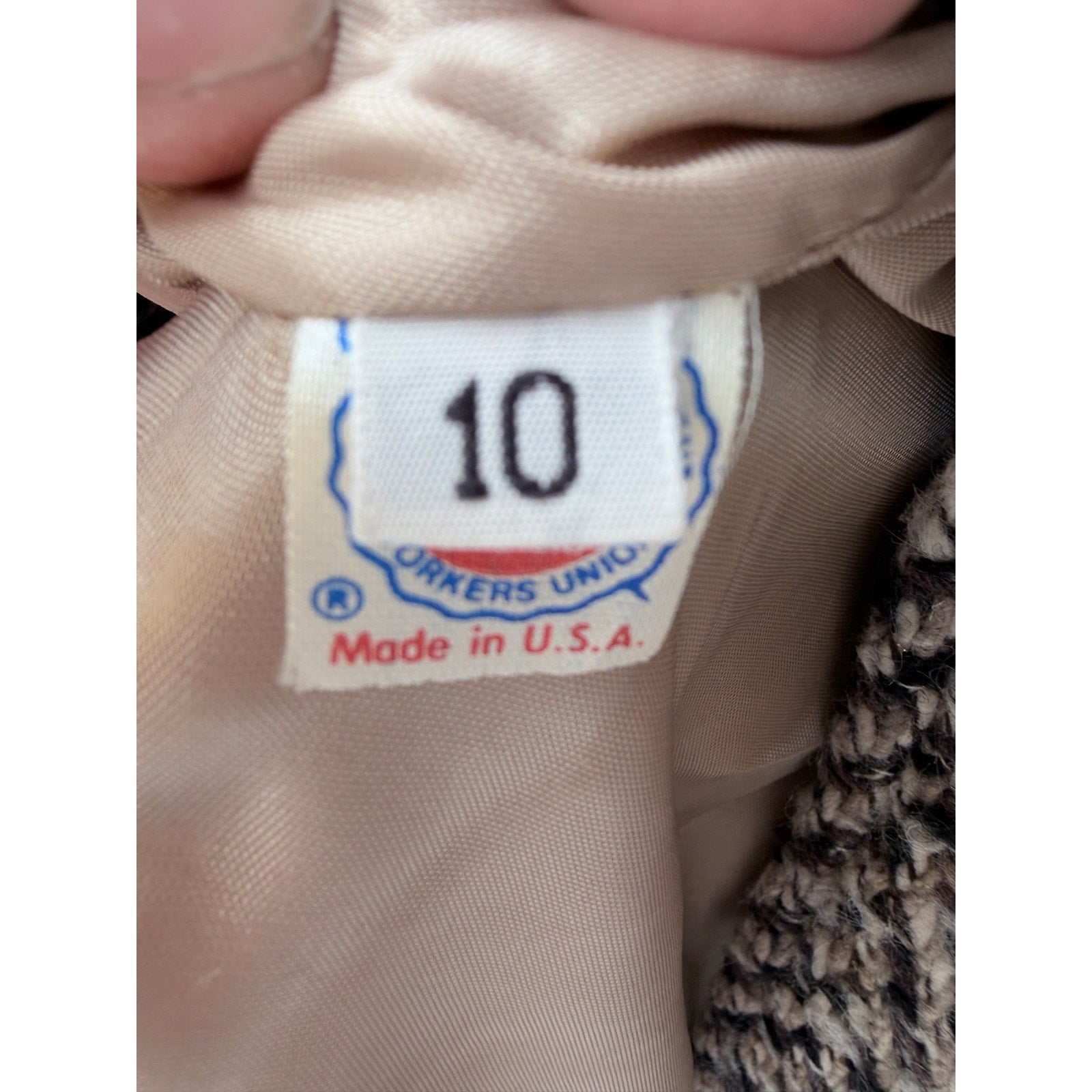 Vintage NYC New York Girl Coat Womens Size 10 Wool USA Union Made Herringbone