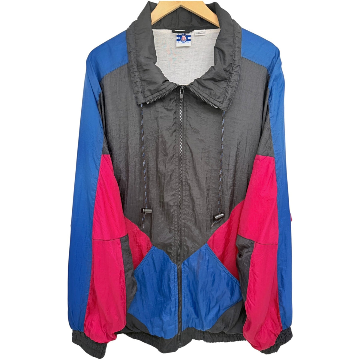 Pro Spirit Men's Black Colorblock Hooded Jacket — front view