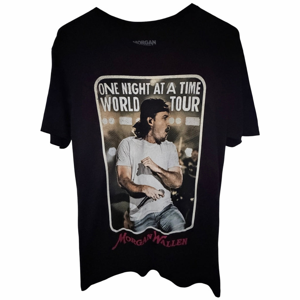 Morgan Wallen One Night At A Time World Tour Graphic T Shirt Mens Medium Black