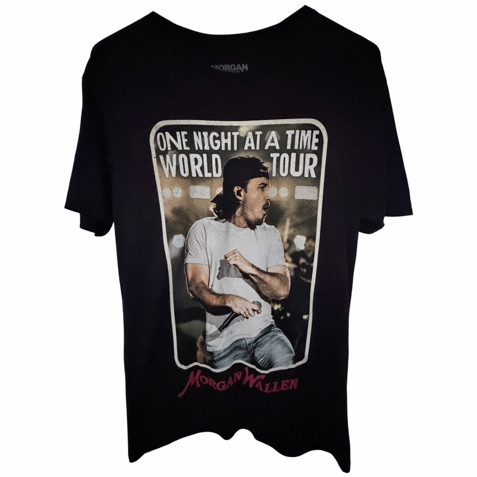 Morgan Wallen One Night At A Time World Tour Graphic T Shirt Mens Medium Black