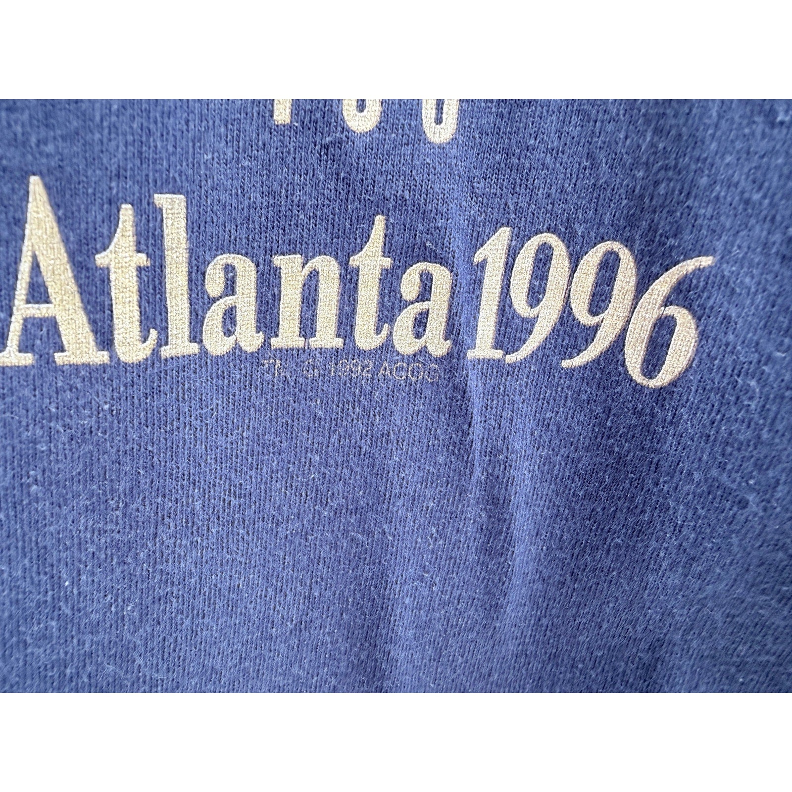 Vintage 1996 Atlanta Olympic Games T Shirt Mens Medium Navy USA Made Tee