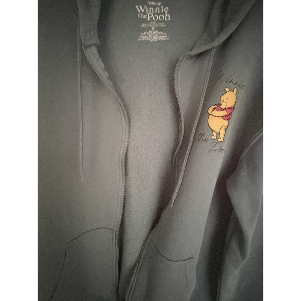 Disney Winnie the Pooh Full Zip Character Hoodie Gray Womens S detail image 2