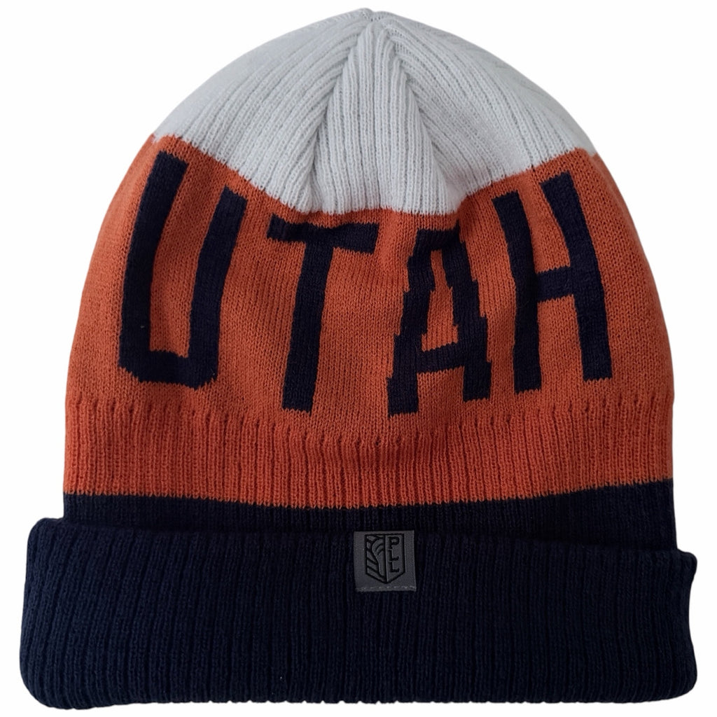 Utah Hockey Club Knit Beanie Orange Navy White One Size