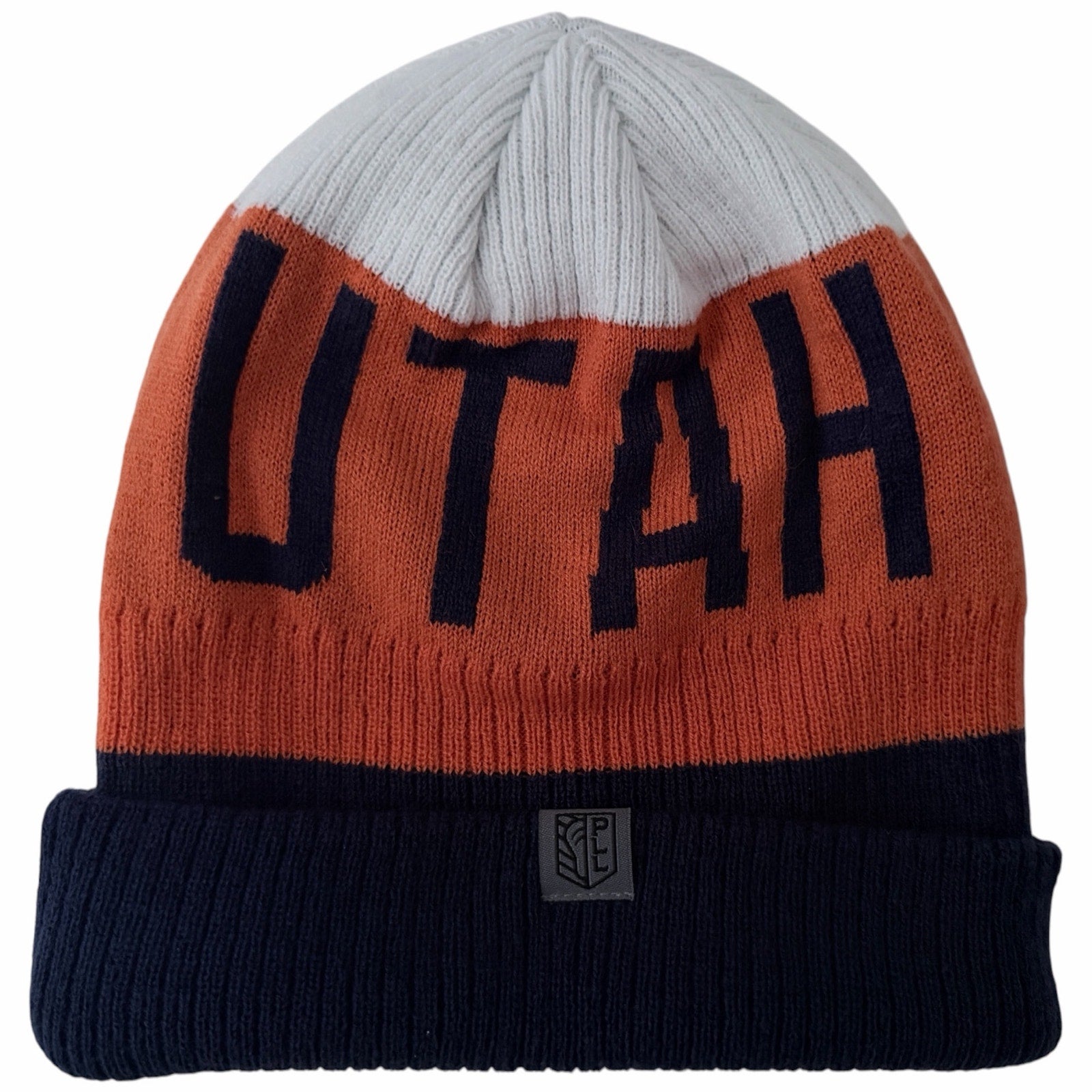 Utah Hockey Club Knit Beanie Orange Navy White One Size