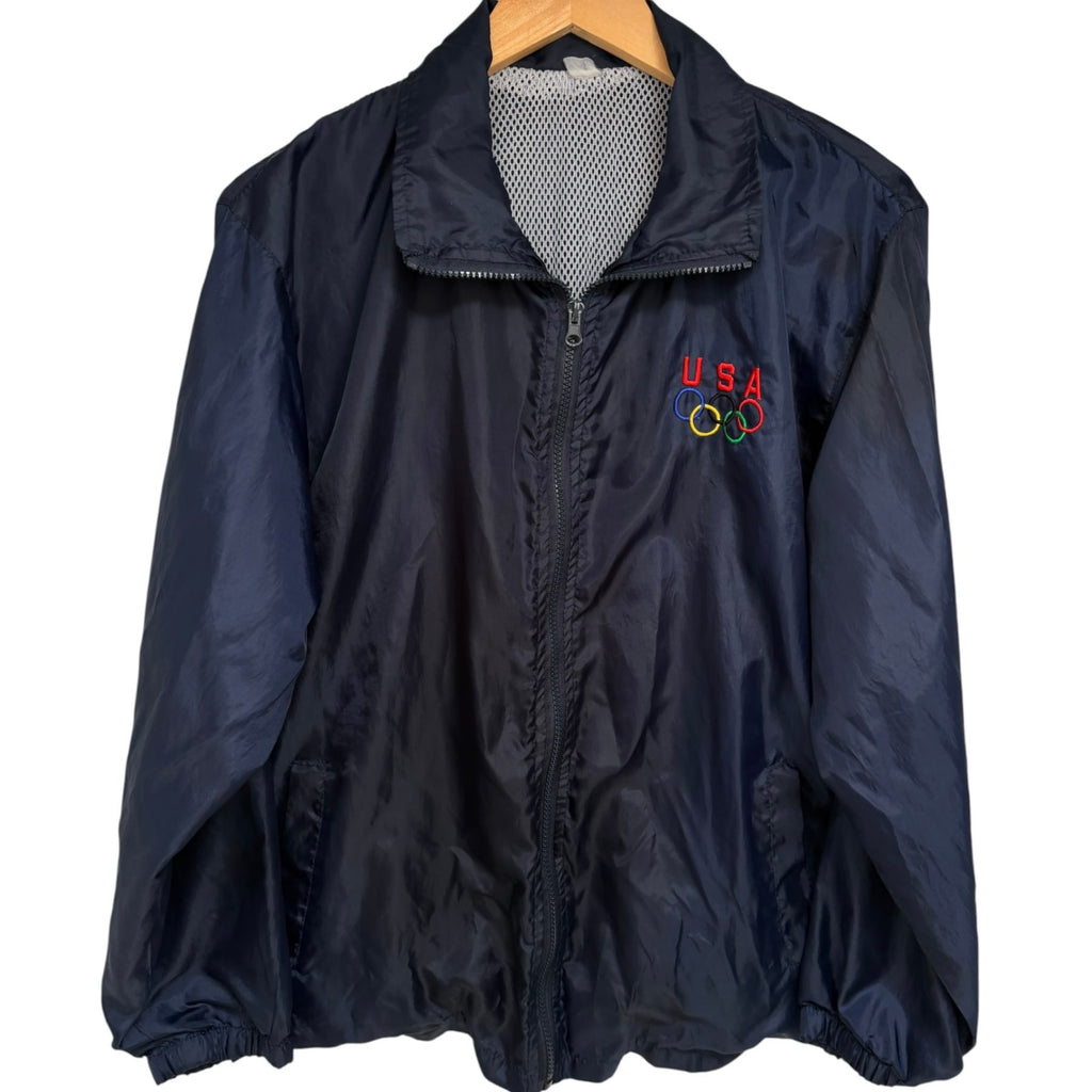 STARTER Men's Navy Blue USA Jacket — front view