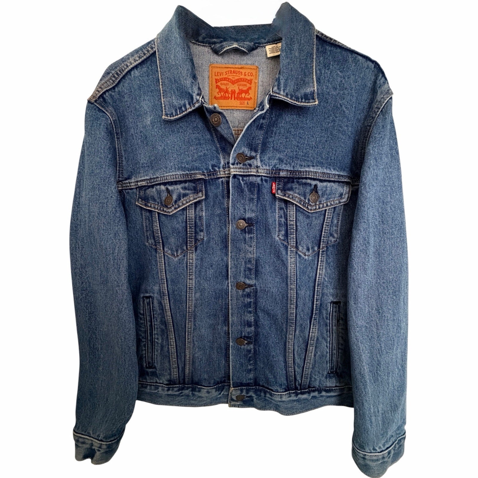 Levi's Mens L Blue Denim Trucker Jean Jacket