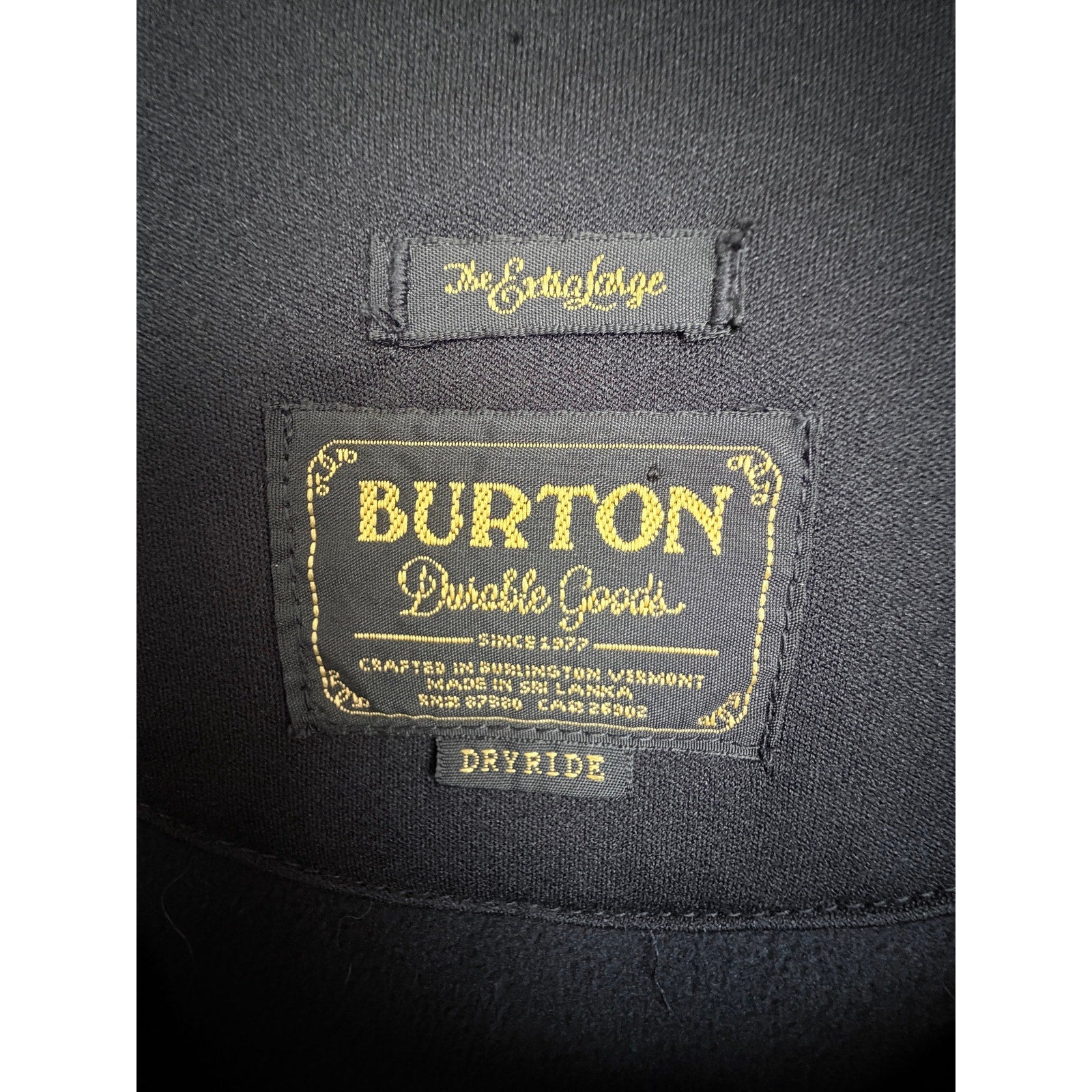 Burton DryRide Mens Large Black Full Zip Hoodie Snowboard Sweatshirt