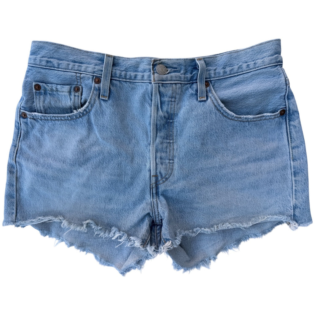 Levi's 501 Denim Shorts Womens 29 Cut Off Distressed Light Wash