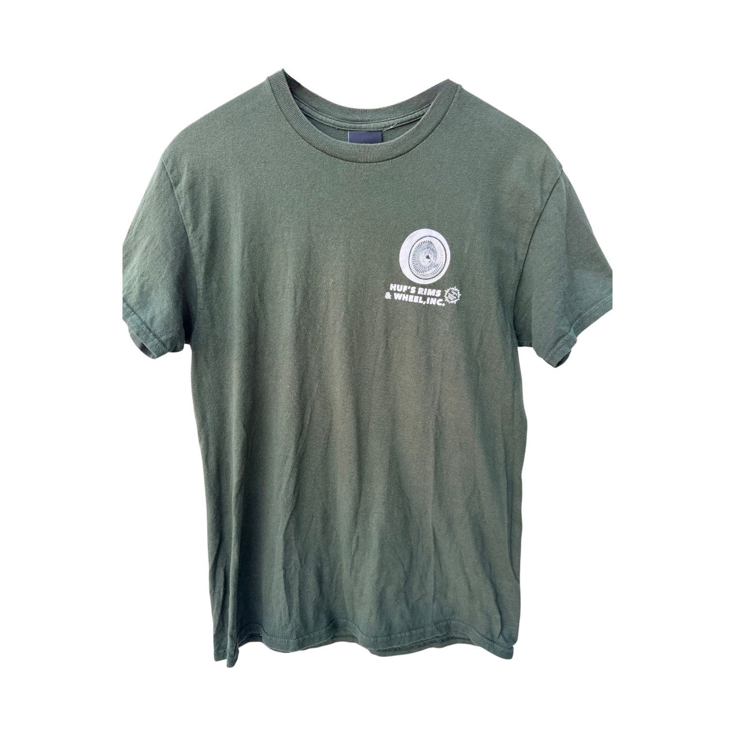 HUF Graphic T Shirt Mens Medium Green Streetwear Skate Tee