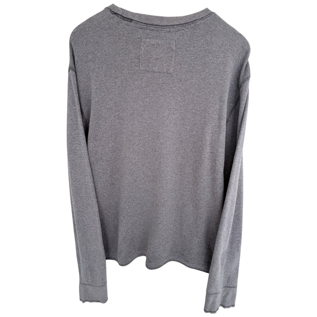 Aeropostale Thermal Long Sleeve Shirt Mens Large Gray Waffle Knit Logo
