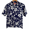 RJC Made in Hawaii Mens M Navy Floral Hawaiian Aloha Shirt