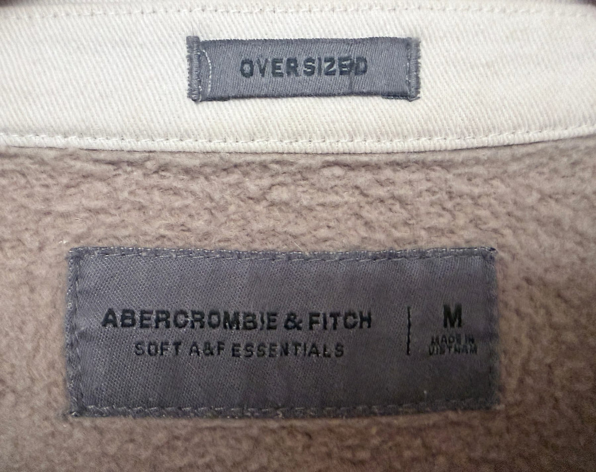 Abercrombie & Fitch Men's Blue Oversized Rugby Polo Sweatshirt Sweatshirt — brand label