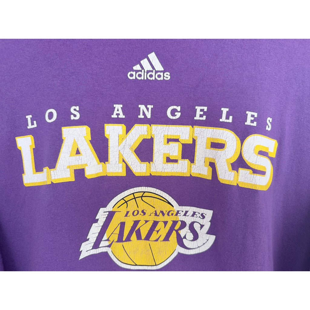 Adidas Los Angeles Lakers Long Sleeve T Shirt Mens XL Purple NBA Basketball