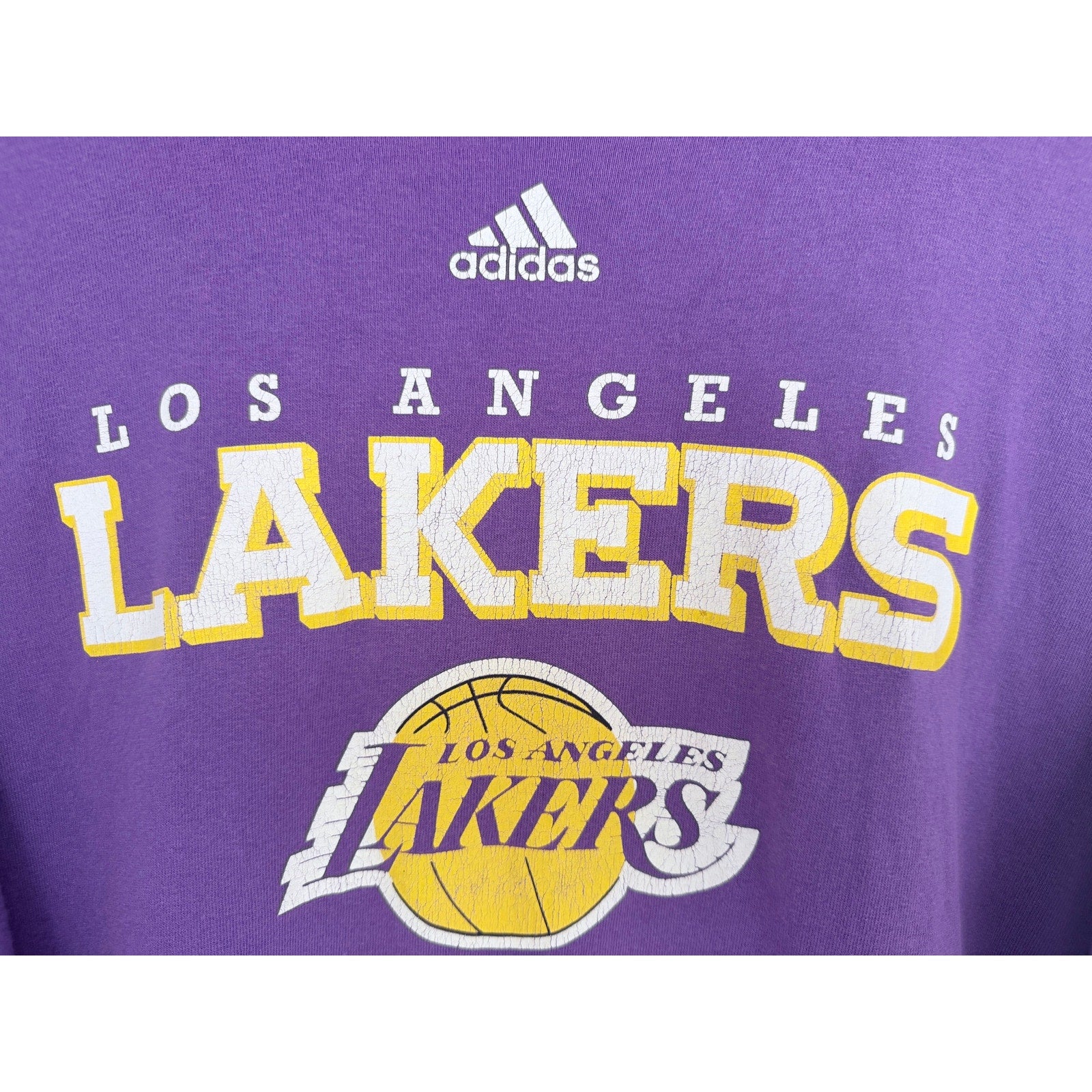 Adidas Los Angeles Lakers Long Sleeve T Shirt Mens XL Purple NBA Basketball
